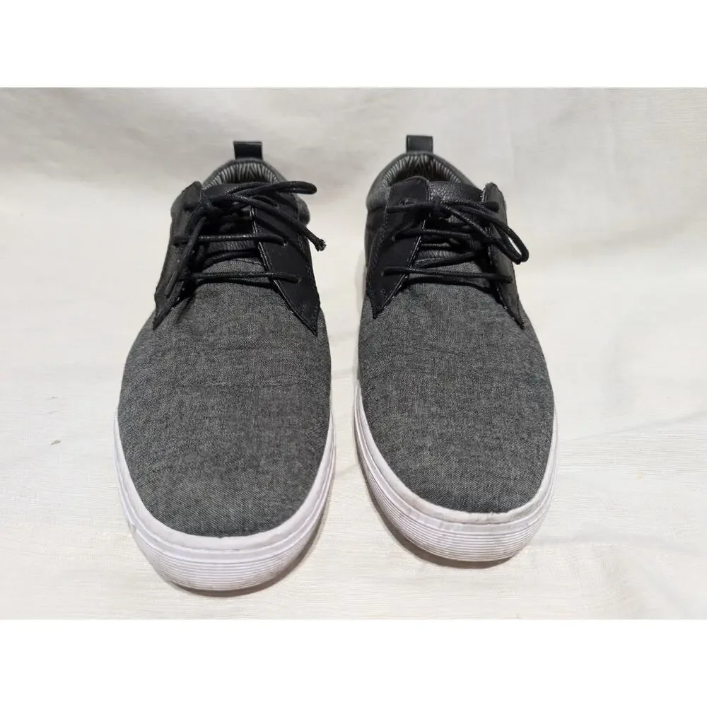 Steve‎ Madden Mens Casual Sneaker Sz 10 Preppy Business Canvas Gray Black Instax
